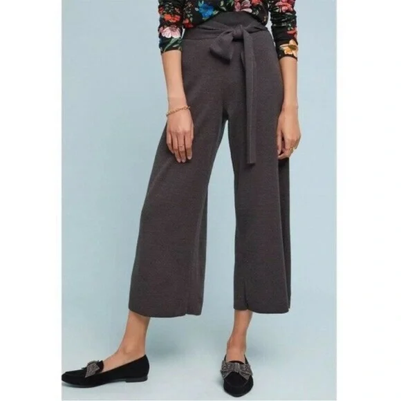 The Moth by Anthropologie Black Knit Wide-Leg Pants - Picture 2 of 7